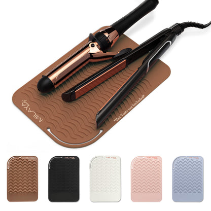 Heat Resistant Mat - Curling Iron Holder - Straightener pad - Flat Iron Holder - Silicone Mat for Hair Tools - Hot Tool Mat - Salon Tools - Hot Iron Holster - Vanity Mat - Vanity Accessories for Women