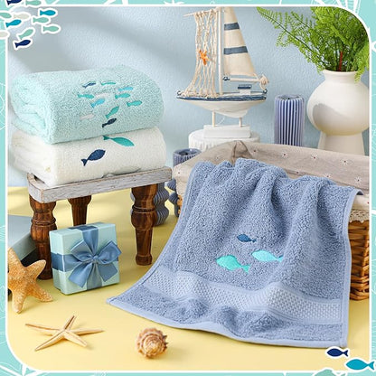 3 Pack Shoal of Fish Coastal Hand Towels