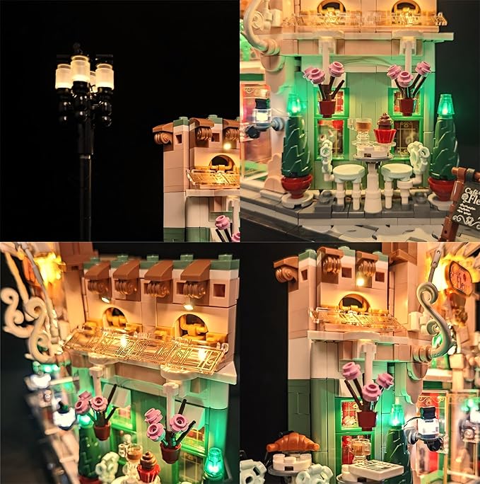 LightGo LED Kit for Lego 10362 French Parisian Café Modular Building | Lighting Only-Bricks Set Not Included (Remote Version)