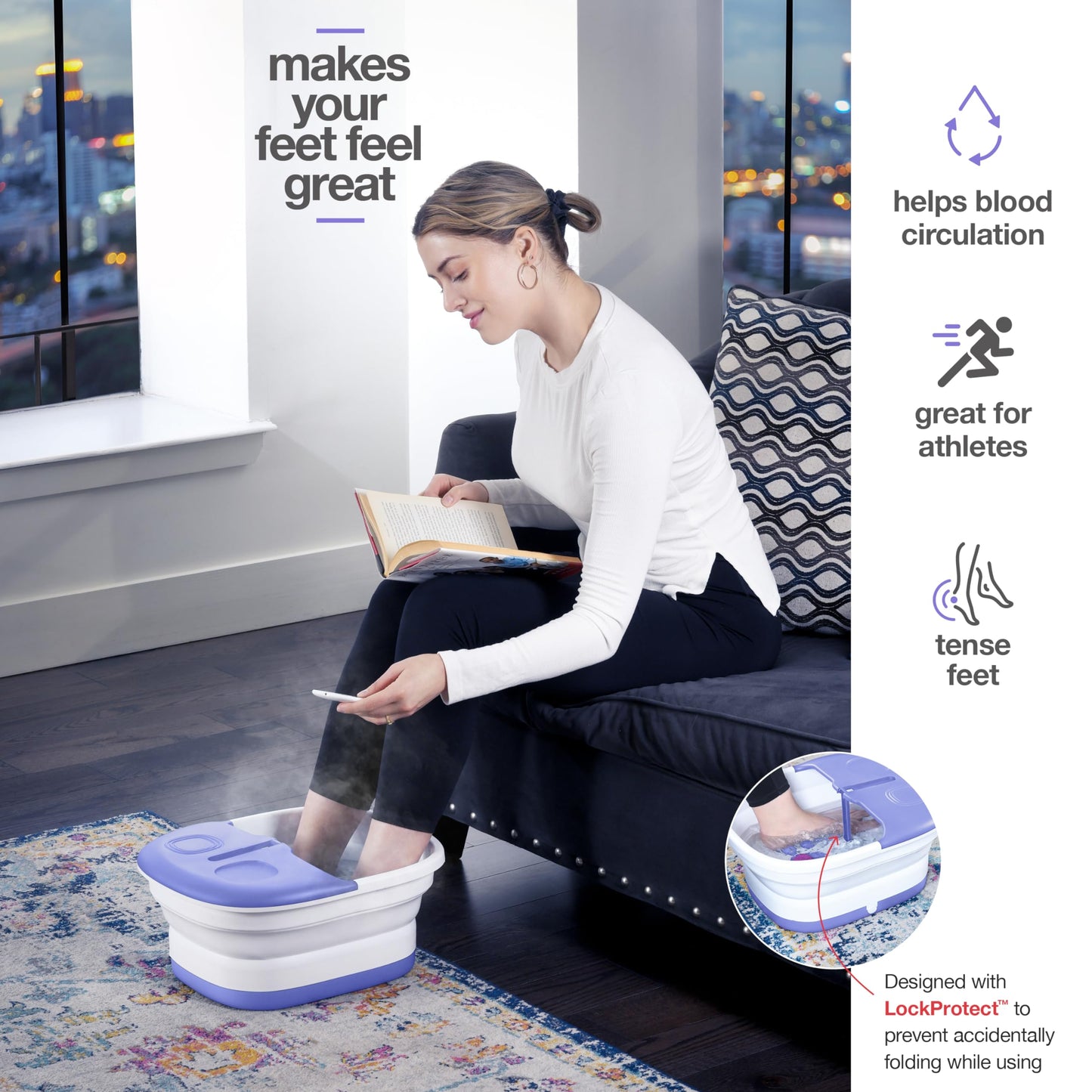 Medical king Foot Spa with Heat and Massage and Jets Includes A Remote Control A Pumice Stone Collapsible Massager with Bubbles and Vibration