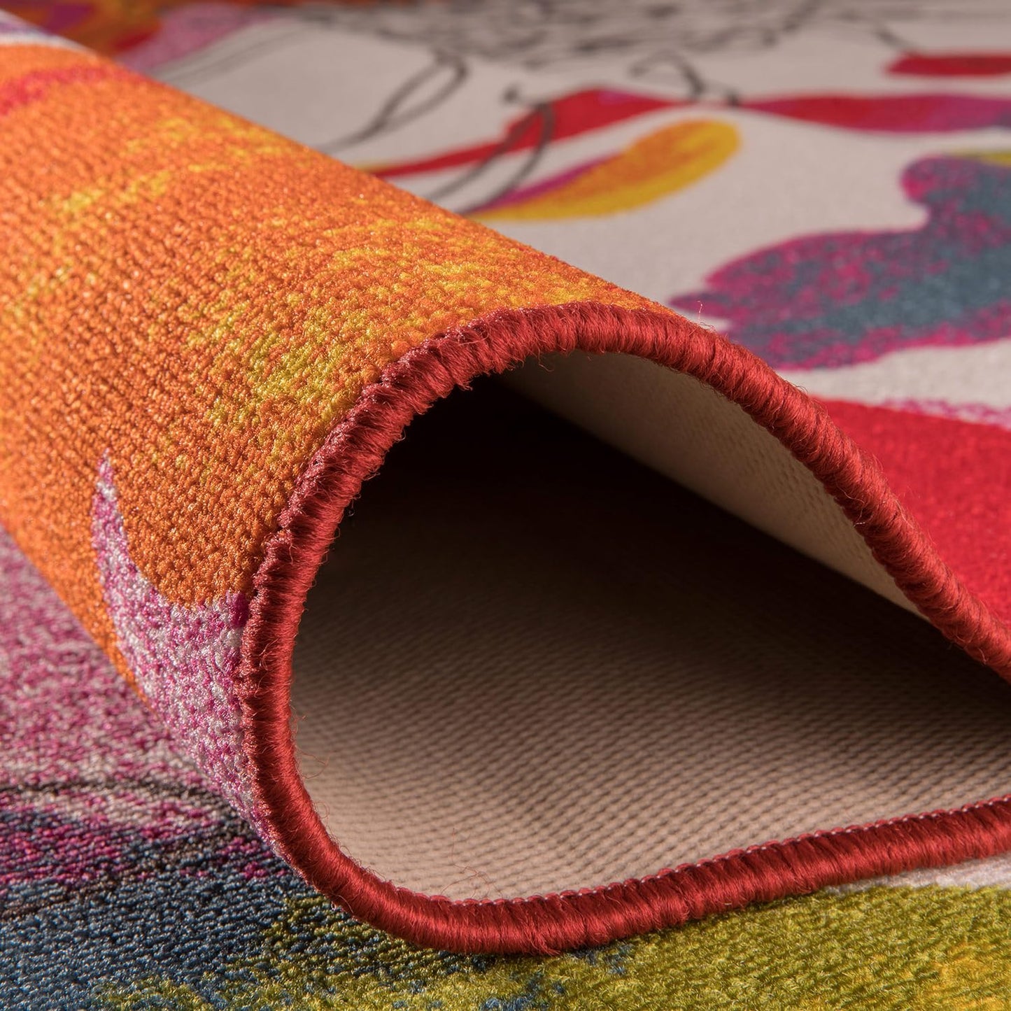 Rugshop Modern Bright Flowers Non-Slip (Non-Skid) Area Rug Runner 2' X 7' (22" X 84") Multi
