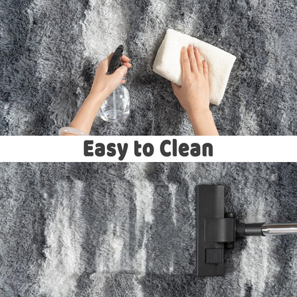 Ailyei Shag Rugs for Living Room 5x7, Ultra Soft Abstract Grey Big Fuzzy Rugs for Bedroom, 5 x 7 Fluffy Shaggy Plush Carpet Girls Kids Room Dorm Upgrade Non-Slip