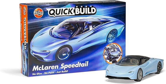 Airfix J6052 Quickbuild Plastic Model Car Kits - McLaren Speedtail - Easy Assembly Snap Together Model Kit Classic Car for Adults &amp Kids to Build Model Sports Car Building Toys Set