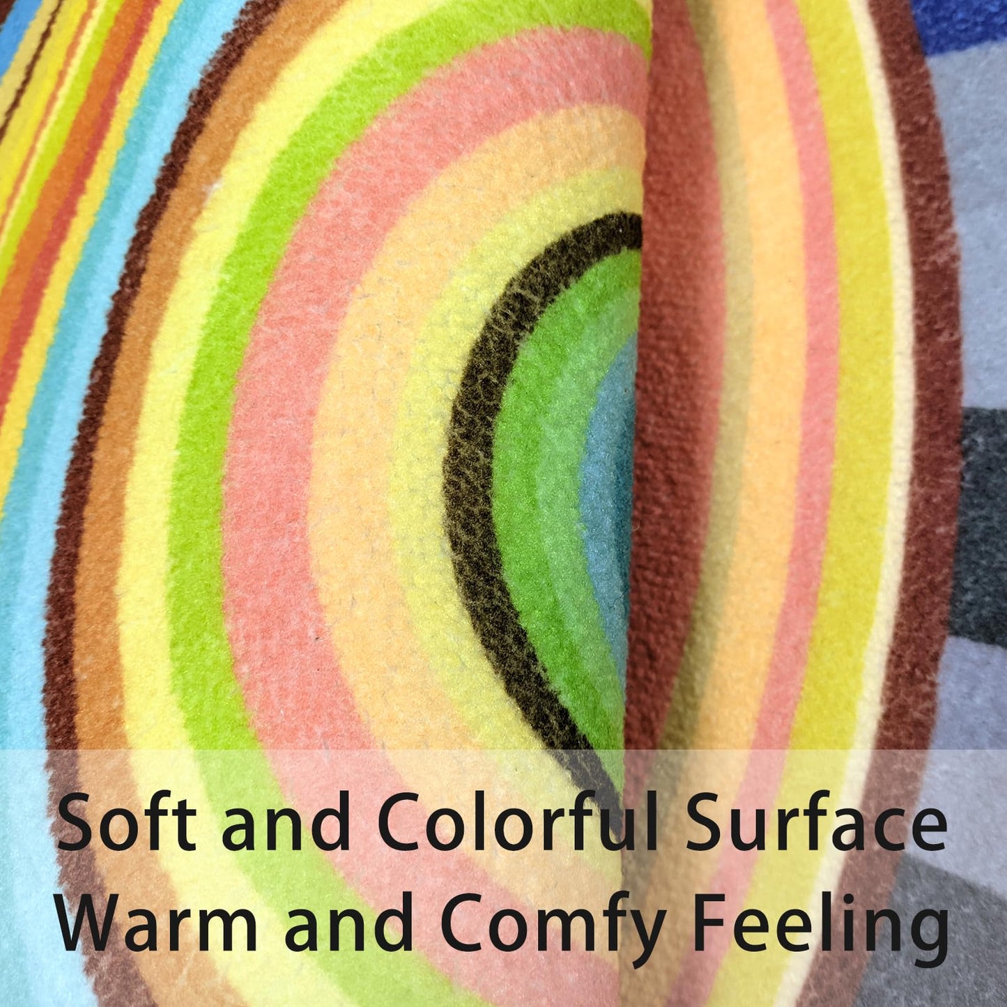 Lacomfy Kids Rug Circle Sun Rug 4Ft Round Modern Abstract Girls Bedroom Carpet Round Rainbow Nursery Mat Playroom Bedside Area Rug for Children Cartoon Crawling Mat for Home Decor