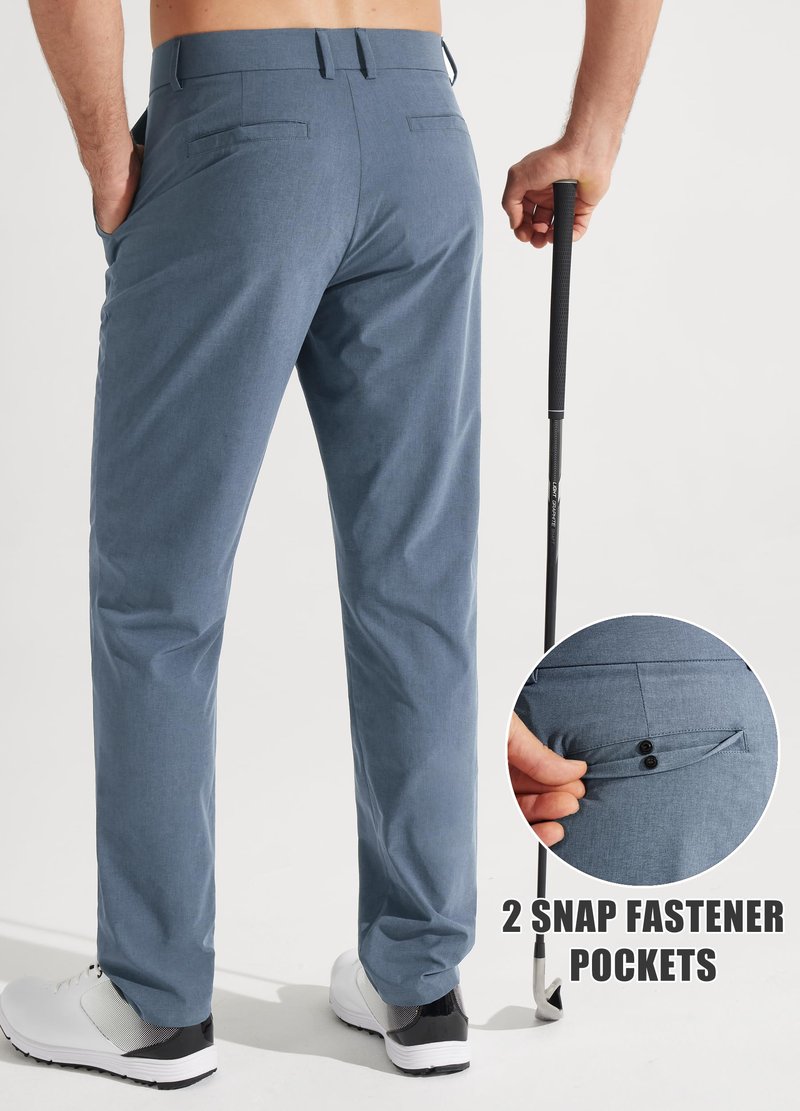 Libin Men's Dress Pants 32" Comfy Business Casual Golf Pants Quick Dry Lightweight Clothing for Men Travel Vocation Work Trousers Water Resistant, Ice Blue, 33W x 32L