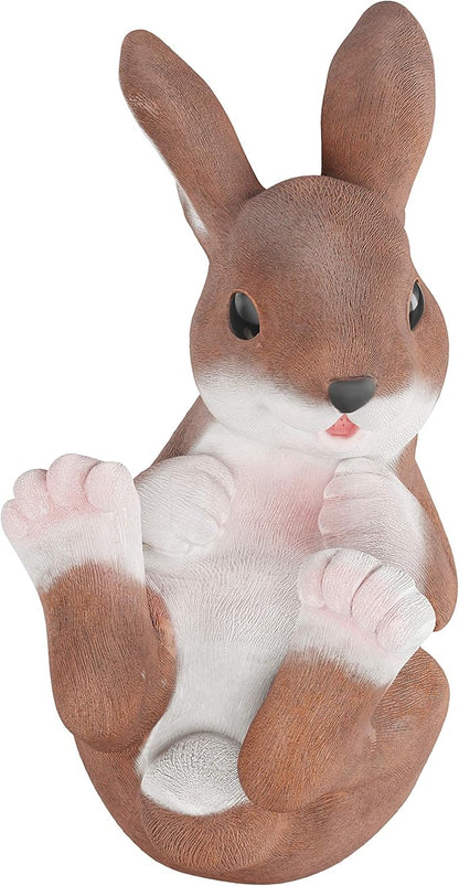 Pure Garden Bunny Rabbit Statue-Resin Animal Figurine for Outdoor Lawn and Garden Décor-Great for Flower Beds, Fairy Gardens, Backyards and More