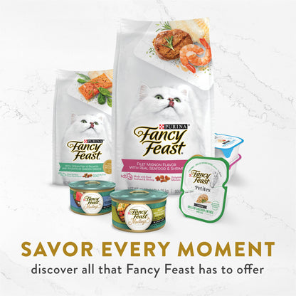 Purina Fancy Feast Appetizers Lickable Grain Free Wet Cat Food Topper Skipjack Tuna Appetizer with Sole - (Pack of 10) 1.1 oz. Trays