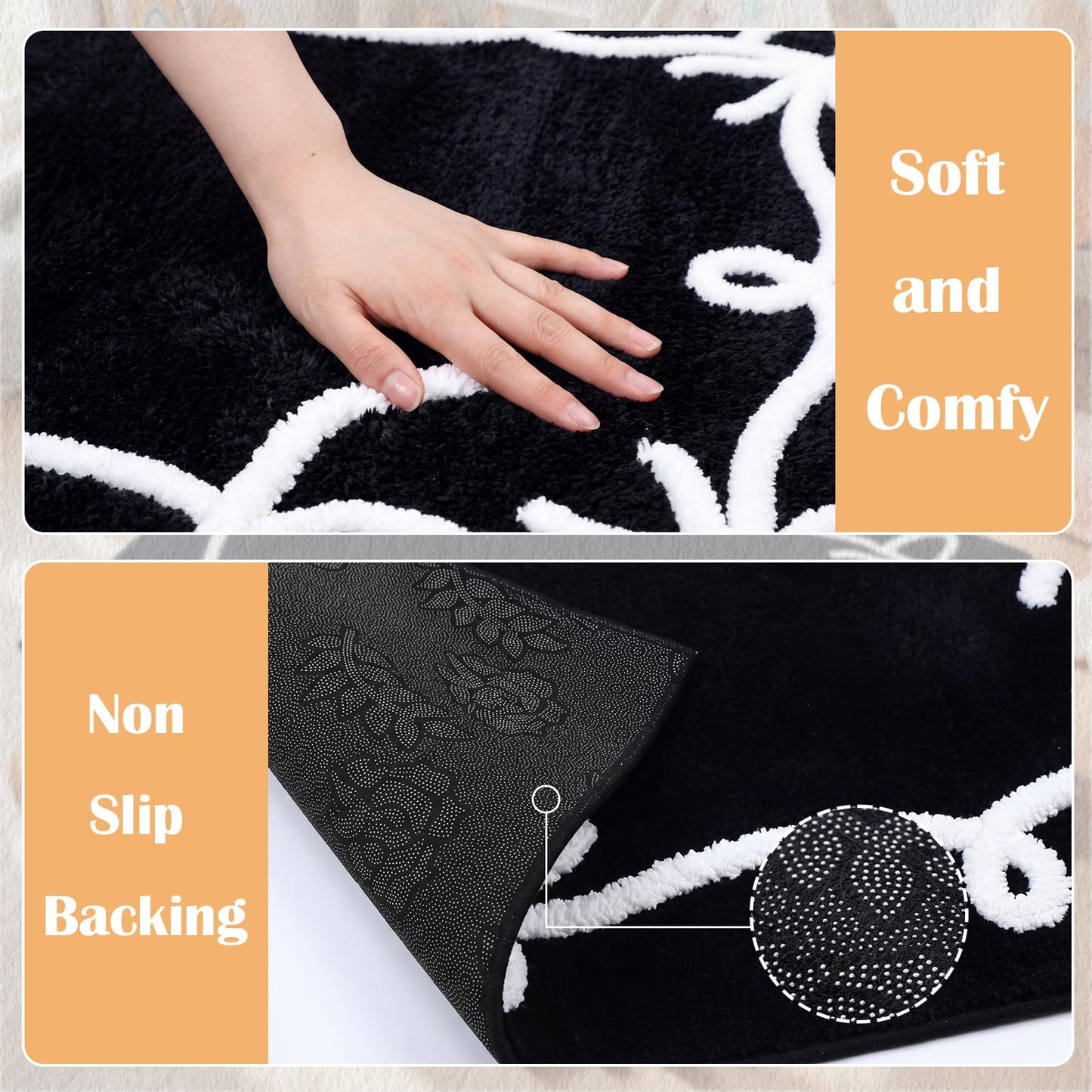 Dunzy Black Bow Classroom Rug 3.3 x 4 Ft Back to School Classroom Decor Soft Washable Bow Rug with Non Slip Backing for Teaching Playroom Reading Corner Library Supply