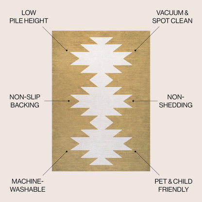 JONATHAN Y Machine Washable Moss/Cream Indoor Area Rug 3X5 ft, Chayton Minimalist Geometric for Living Room, Bedroom, Kitchen, Office, Easy-Cleaning, Pet-Friendly, Non-Shedding WSH110B-3