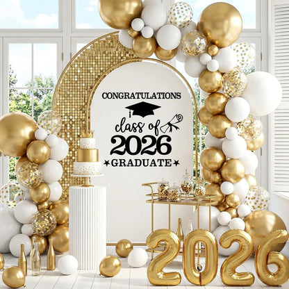 Tintisfafa Black Congrats Grad Decals Graduation Decals for Arch Backdrop Class of 2026 Vinyl Sticker Graduation Decals for Fabric Graduation Sign for Background
