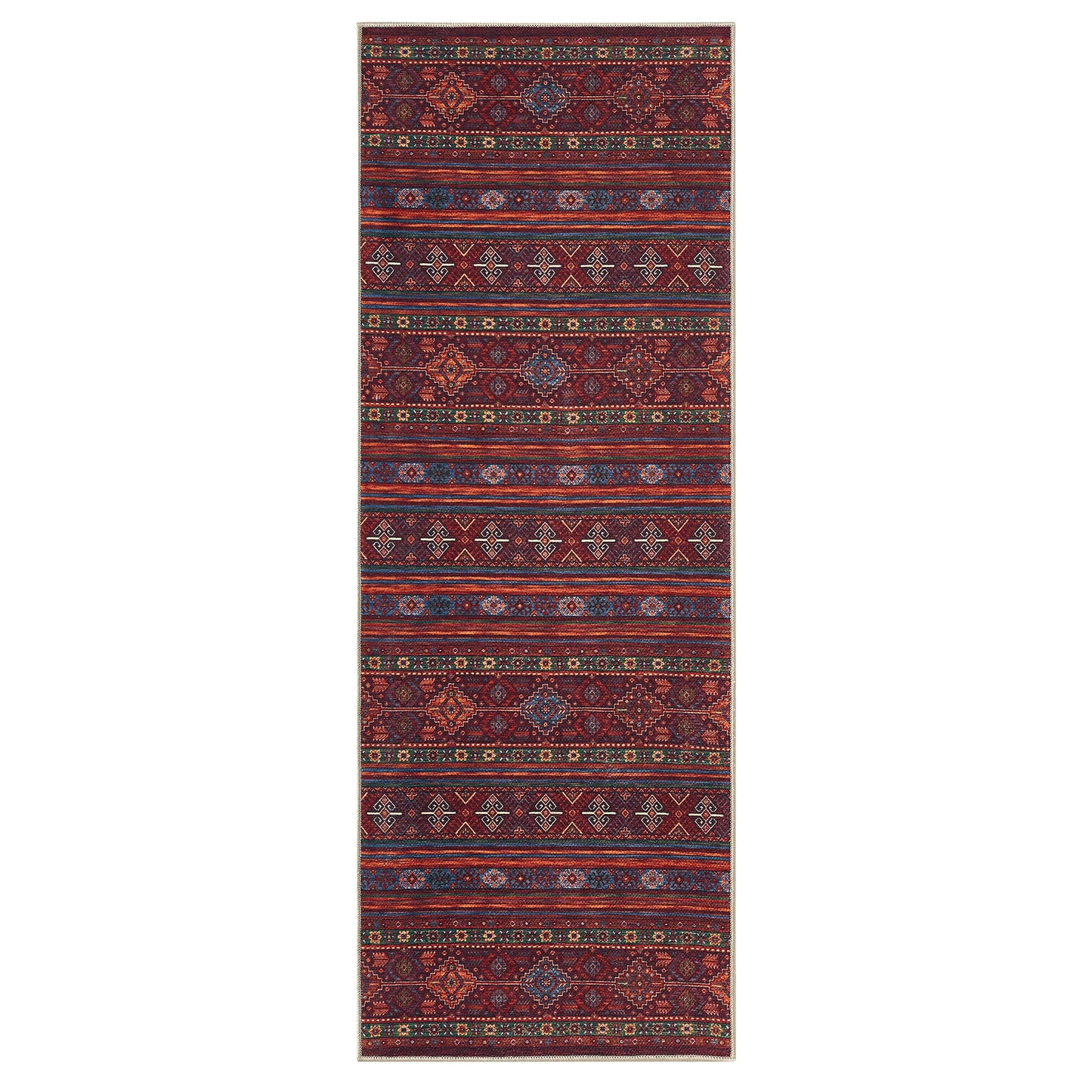 Keen Home Design 30"x84" Rug - Machine Washable Runner Rug with Non-Slip Backing, Ideal for Hallway, Entryway, Kitchen, Laundry Room - Vintage, Easy Clean, Durable, Low Pile Rug - (2'6" x 7')