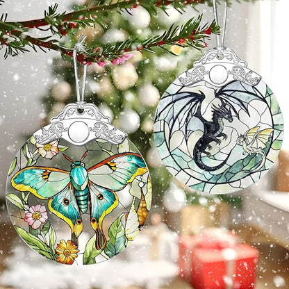 Butterfly Ornament – Christmas Decoration & Christmas Ornament; Stained Glass Holiday Decoration (Holiday Present, Bauble Present, Gift Idea, Gift Exchange) | Heirloom Keepsakes