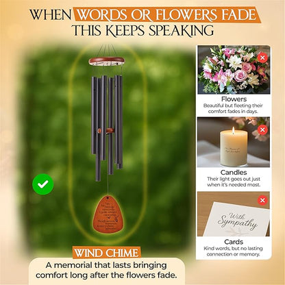 32 Inch Memorial Wind Chimes Outdoor, Sympathy Gifts for Loss of Loved One, Memorial Gifts for Loss of Mom, Sympathy Wind Chimes for Mother, Father, Brother, Sister