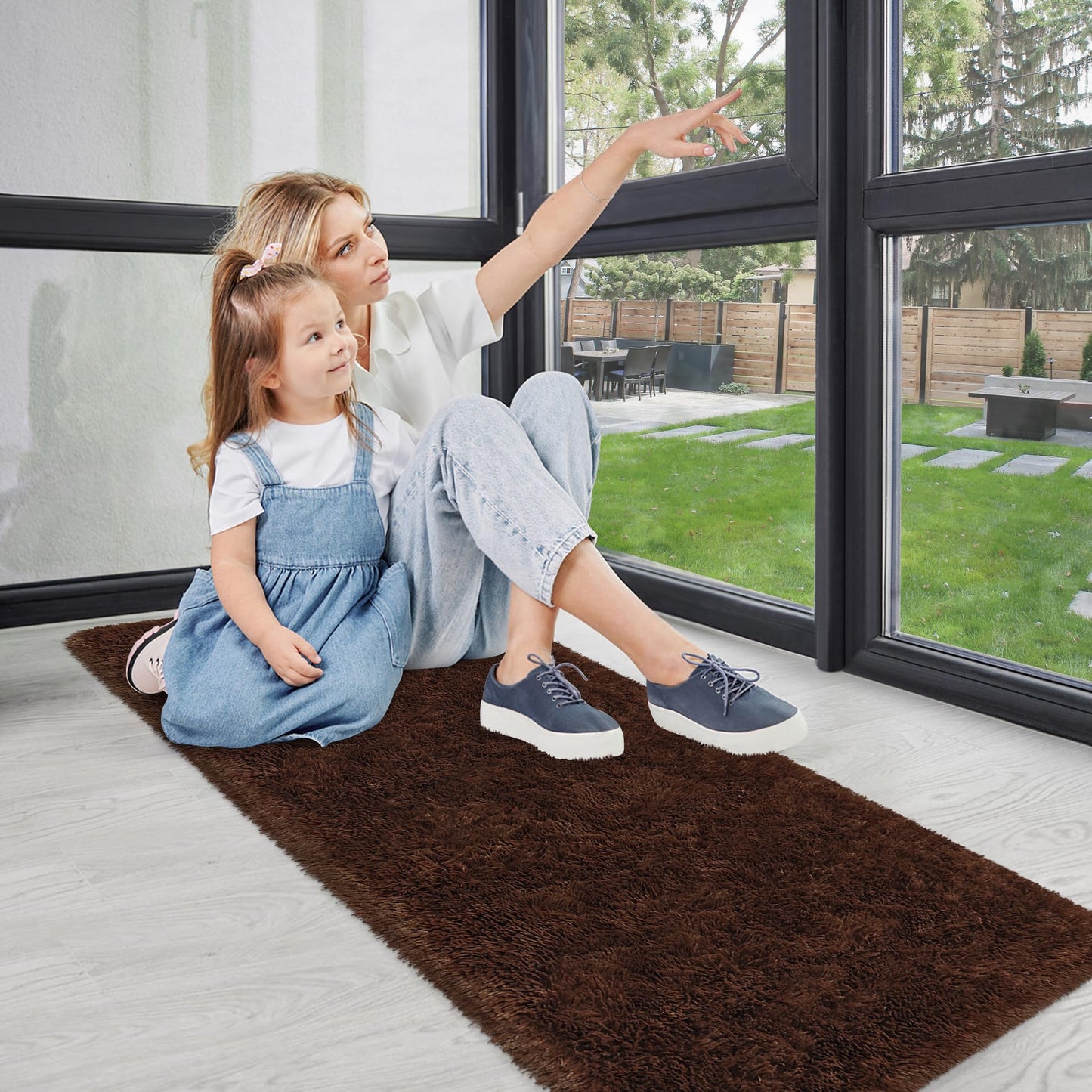 ZJYeRug Brown Rug,2x6 Runner Rug for Bedroom Living Room,Soft Fluffy Soft Plush Washable Plush Small Rugs,Shag Non Slip Fuzzy Carpet,Area Rug for Hallway Dorm Nursery Teen Boys Home Decor Aesthetic