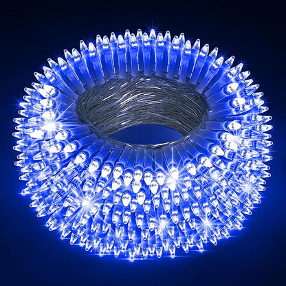 180 LED 59ft Christmas String Lights Indoor Outdoor, 8 Modes Christmas Fairy Lights with Timer & Momory, IP44 Waterproof Christmas Tree Lights for Xmas Patio Yard Fence Balcony Garden (Blue)