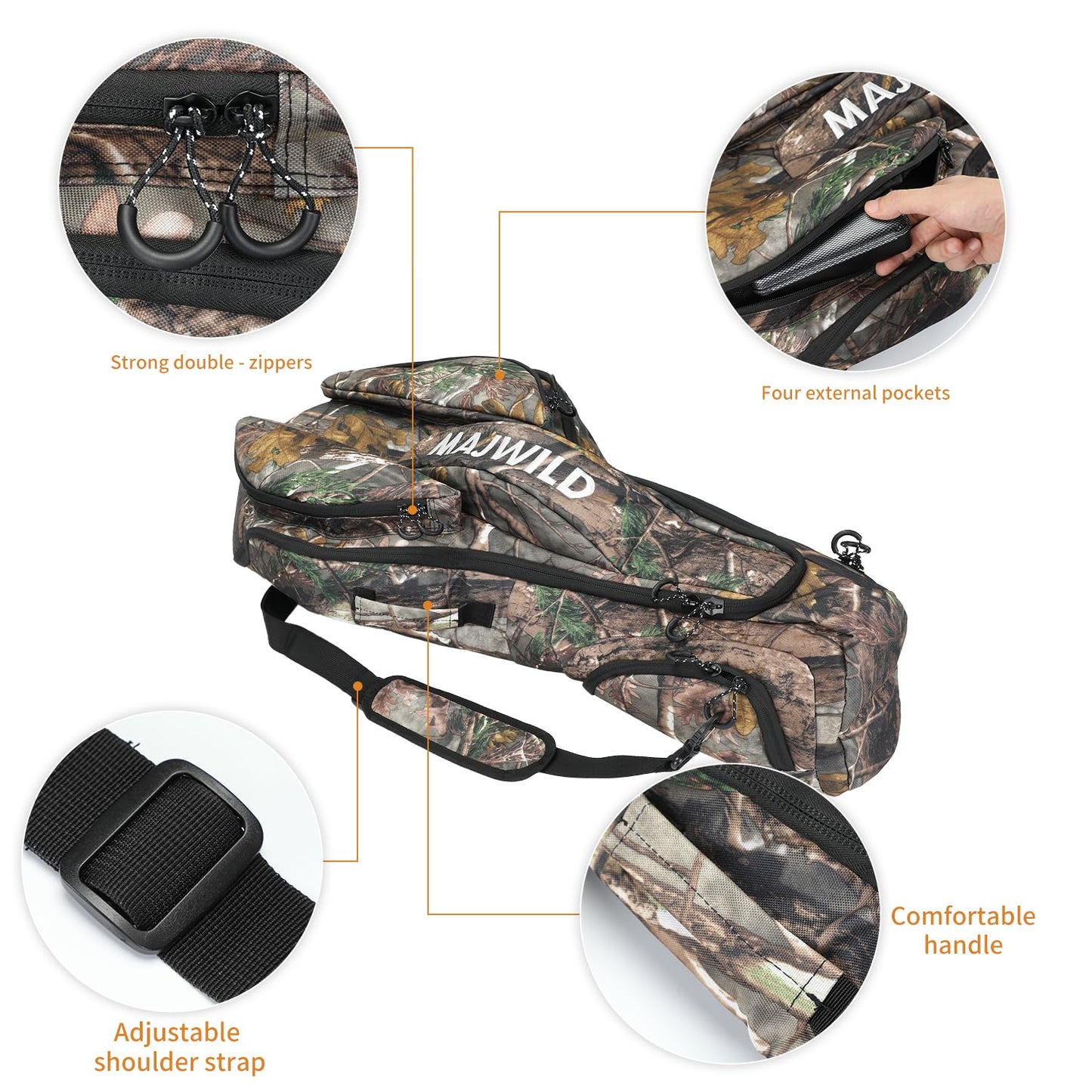 LWNAO Crossbow Case, Soft Shell Padded Crossbow Bag, Fits Scope Narrow Limb Crossbows for Hunting (Leaf Camo)