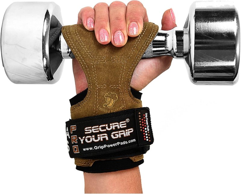Cobra Grips FIT Leather Weight Lifting Gloves - Heavy Duty Straps for Deadlifts | Adjustable Neoprene Padding