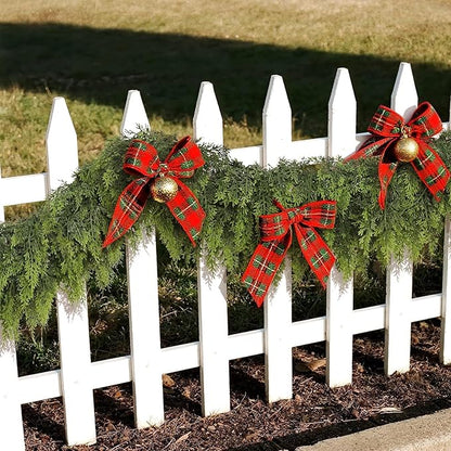 9FT Real Touch Cedar Garland for Fireplace - Artificial Christmas Garlands Realistic Faux Greenery Fake Pine Needles Garland for Holiday,Table, Window,Mantel,Stairs, Home,Indoor Outdoor Decor (1PCS)