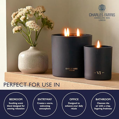 Charles Farris Luxury Scented Candle – 1 Wick, Hand-Poured, Long Lasting, Clean Burning, 210g / 7.5oz, Burns for up to 50 Hours, Made in England – Tuberose, Jasmine & Ylang Ylang – Garden of Eden