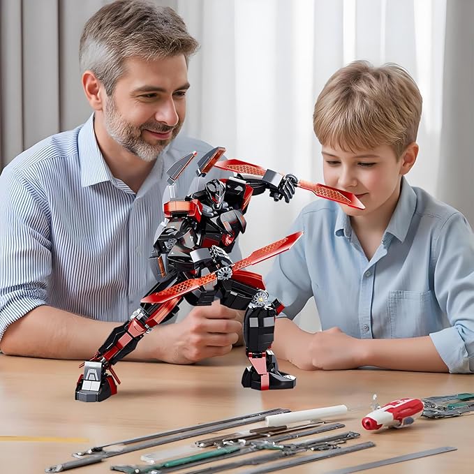 Black Wanderer Mech Building Set 585 Pieces Dark Robot Action Figure with 2 Weapon Modes Ronin Destroyer Model Kit Anime Gift for Adults Teens