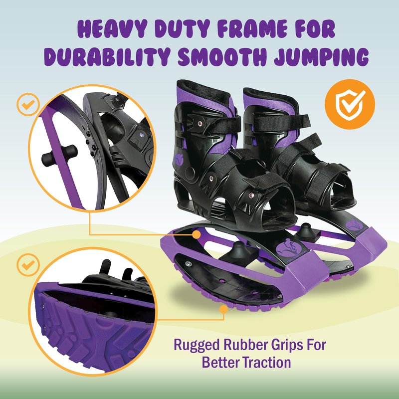 New Bounce Jumping Shoes - Kangaroo Jumping Shoes for Kids - Exercise Moon Boots - Bouncy Shoes for Ages 8-12 - Size 1-6 (32-38 EU) Purple