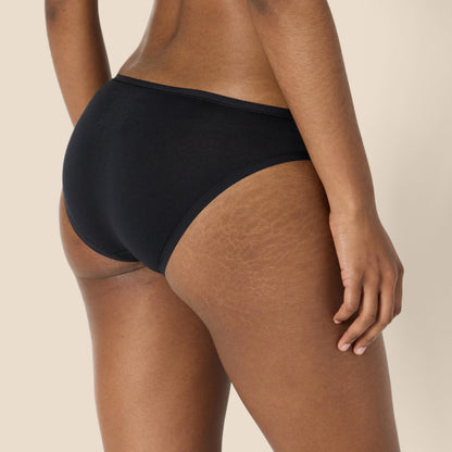 Amazon Essentials Women's Cotton Bikini Brief Underwear (Available in Plus Size), Pack of 6, Black, Medium