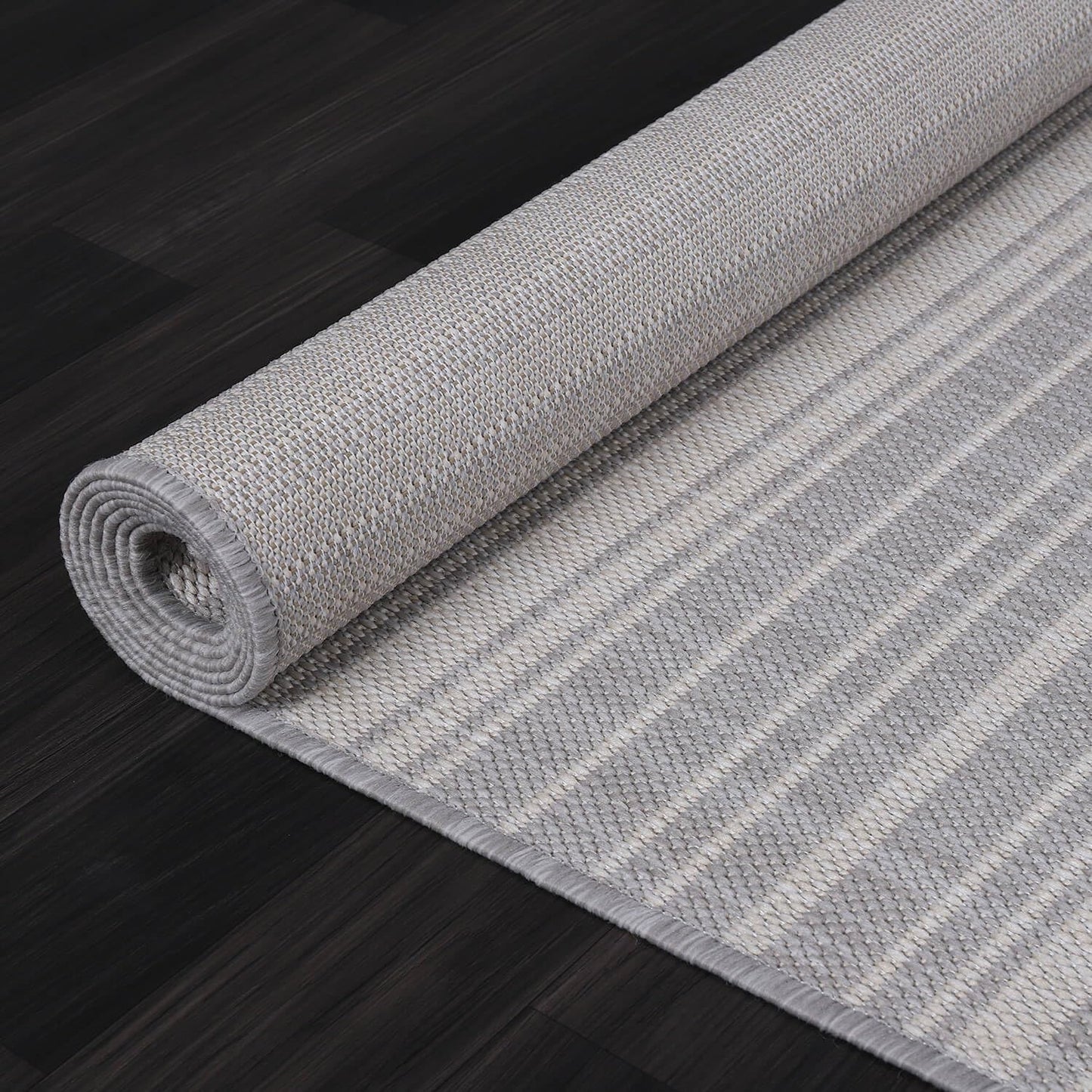 Luul Home Stripe Outdoor Rug 5x7 Washable Outside Carpet for Indoor Patio Porch Waterproof Easy Cleaning Non Shedding Area Rugs Gray 5 x 7