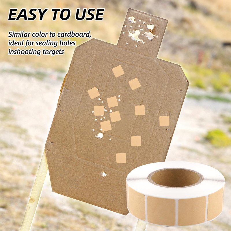 1000Pcs 0.87 Inch Target Pasters,Self-Adhesive Target Sticker Tape Shooting Cardboard Paper Markers Label for Pistol Shooting Range Practice(Brown)