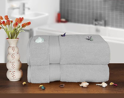 GLAMBURG 700 GSM Premium Cotton 2-Pack Oversized Extra Large Bath Sheets