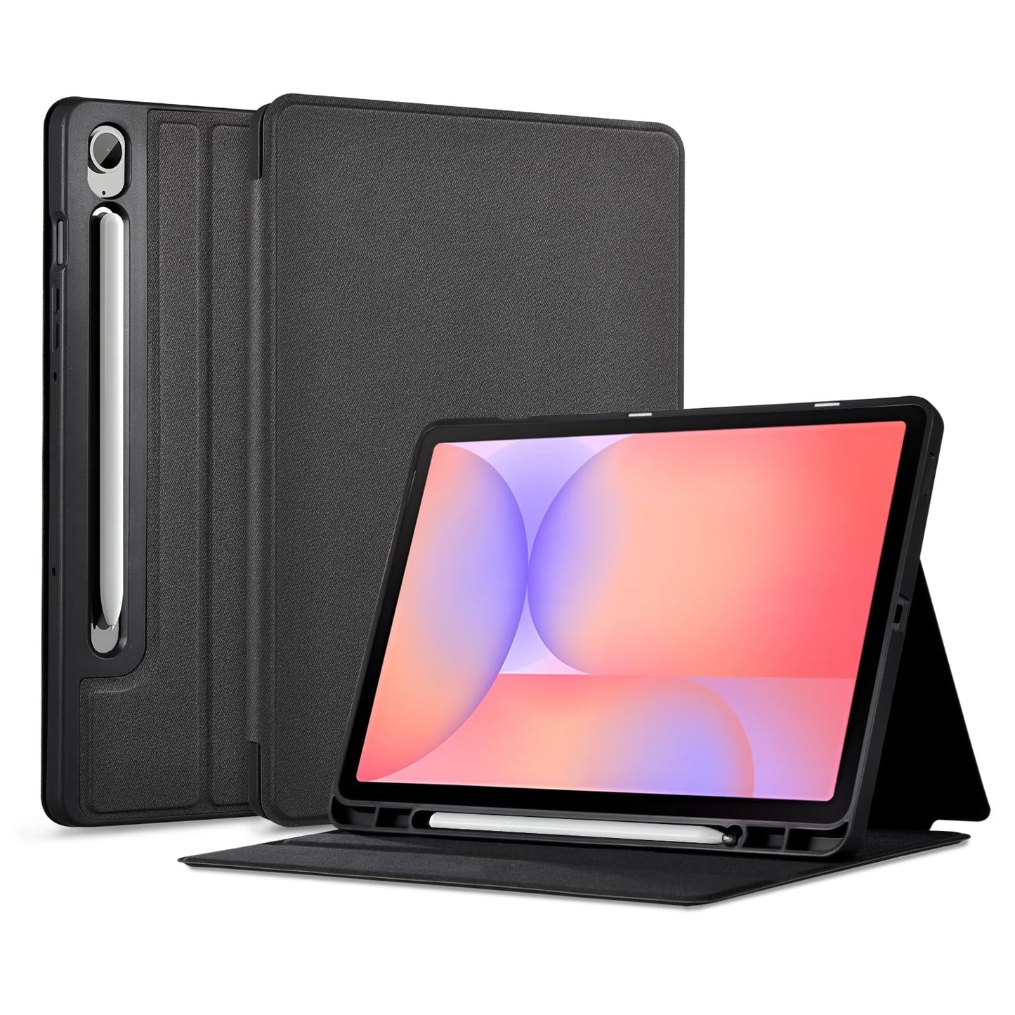 CoBak Case for Samsung Galaxy Tab S10 Lite / S10 FE / S9 FE 10.9 Inch, Protective Smart Auto Wake/Sleep Cover with Anti-Slip Multi-Angle Stand and S Pen Holder, Black