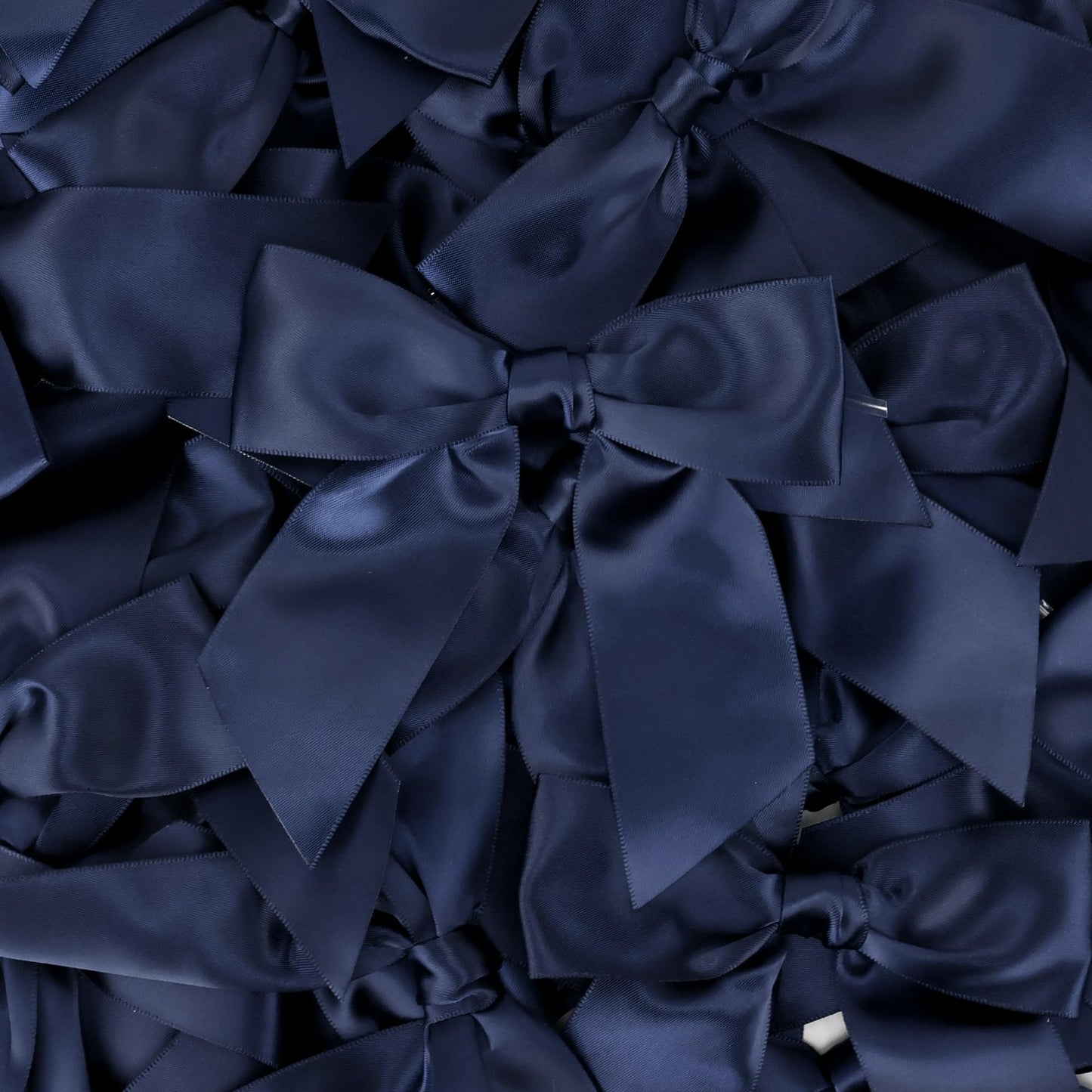 AIMUDI Navy Satin Ribbon Twist Tie Bows for Treat Bags 4.5" Pre-Tied Navy Blue Bows for Christmas Tree Blue Ribbon Bows for Crafts Premade Bows for Gift Wrapping Baby Shower Party Favors - 36 PCs