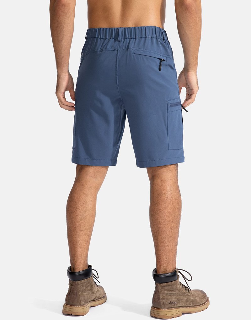 Pudolla Men's Hiking Cargo Shorts 9" Lightweight Outdoor Work Shorts for Men Travel Golf Camping Casual with 5 Zipper Pockets(Dark Navy 3X-Large)