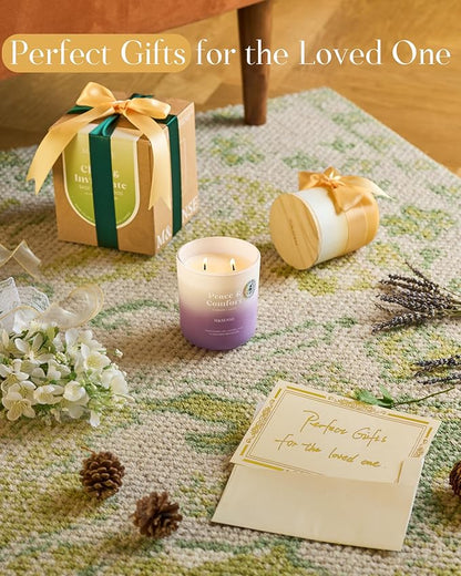 M&SENSE Mandarin Vanilla Candle for Home Scented, 14.1oz Non Toxic 80-Hour Long-Lasting Natural Soy Wax Highly Citrus Scent Aromatherapy Candle for Relaxing Stress Relief & Housewarming