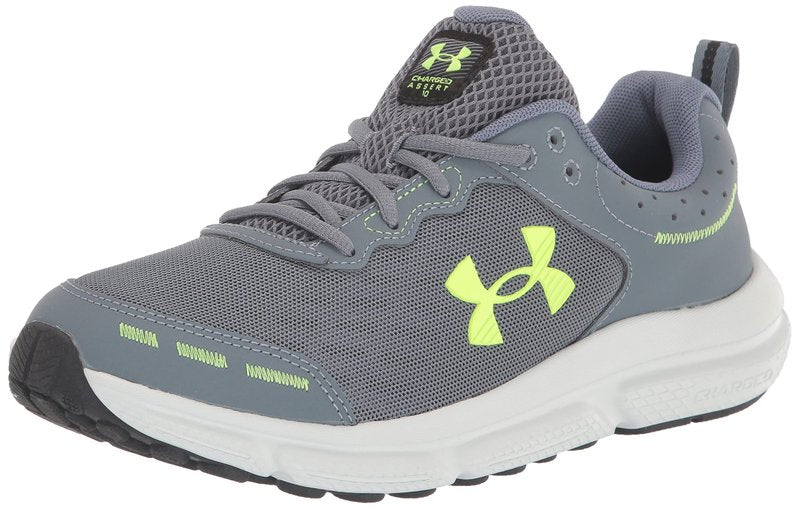 Under Armour Men's Charged Assert 10, (100) Gravel/Gravel/Lime Surge, 15, US