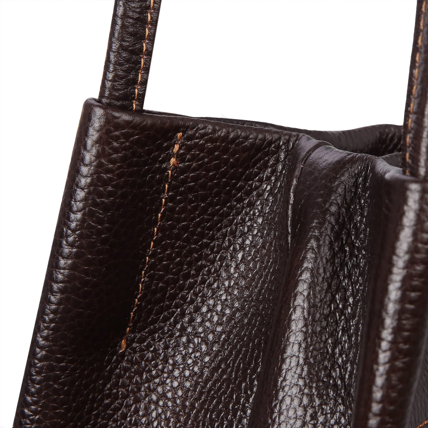 Iswee Bucket Bag for Women Genuine Leather Shoulder Bag Coffee Brown Large Hobo Purse for 2025 Fashion Designer Purse with Magnetic Snap Closure (Coffee-Lichee)
