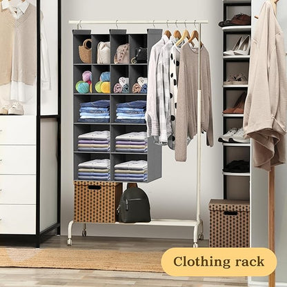 Ofiray-home 5 Tier Hanging Closet Organizer, 14 Compartments Sweater Organizer