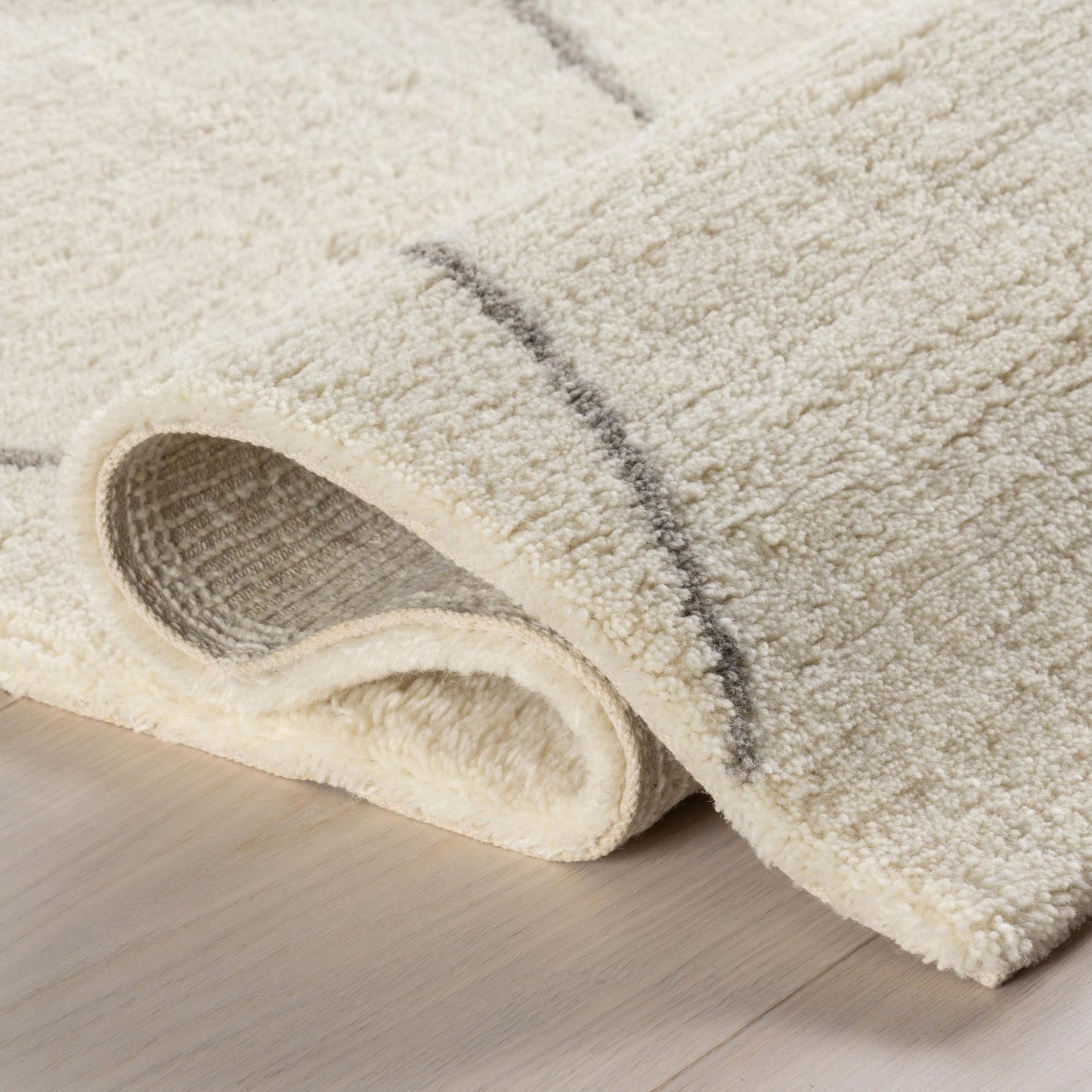 Rugs USA Beachwood Ivory/Grey, 6' x 9', Handmade, Trellis, Wool, Soft and Cozy, High Traffic, Stain Resistant, Easy Clean, Durable Area Rug for Bedroom, Living Room, Dining, Den, Foyer, Entryway