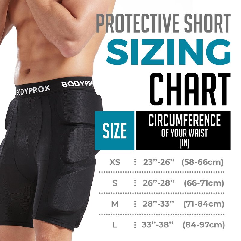 Bodyprox Protective Padded Shorts for Snowboard,Skate and Ski,3D Protection for Hip,Butt and Tailbone (Small) Black