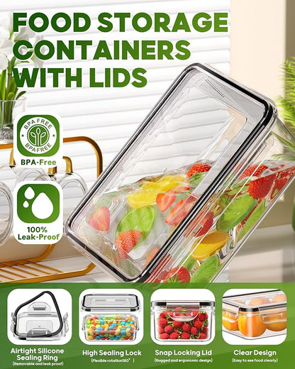 KEMETHY 70 PCS Food Storage Containers with Lids(35 Containers & 35 Lids), BPA-Free Plastic Food Containers for Kitchen Storage, Leak Proof, Reusable Meal Prep Containers with Labels & Pen