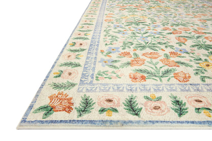 Loloi Rifle Paper Co. Eden Collection EDE-02 Mughal Garden Cream 7'-6" x 9'-6" Area Rug feat. CloudPile™