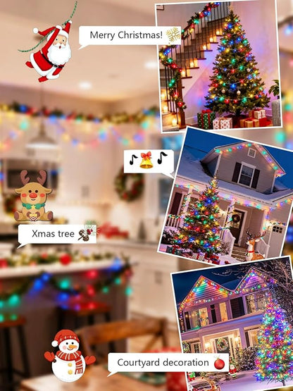 Voice Controlled Christmas Lights with Remote, 264 FT 800 LED String Lights Indoor Outdoor with 12 Modes 3 Timers, Dimmable Twinkle Light Plug in Waterproof for Xmas Tree Party Decor, Multicolor