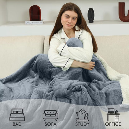 Electric Heated Blanket Twin Size, 62"x84" Electric Throw Blanket with ETL & FCC Certification, Fast Heating Blanket with 5 temperatures & 10 Hours Auto Off, Machine Washable, Gray