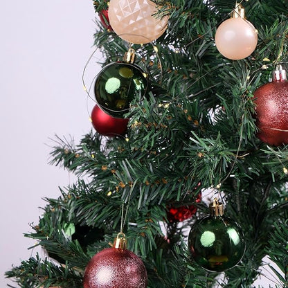 50 PCS Christmas Ball Ornaments Set, Classic Red Green Golden White Decorations, Mixed Shapes & Finishes, All-in-One Tree Decorating Kit, Gift & Home Holiday Decor