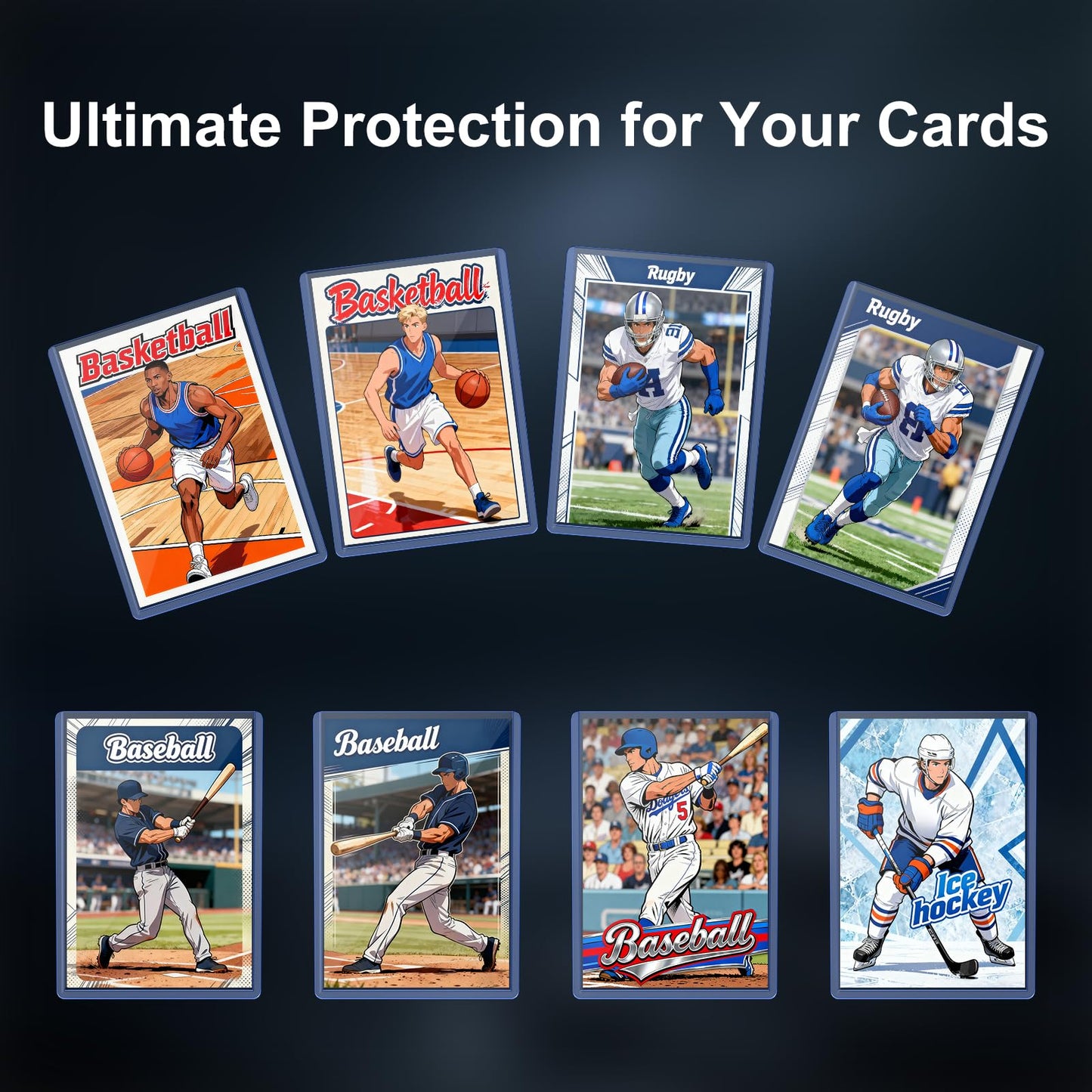 25 Count 55pt Top Loaders for Cards, 3"x4" Thick Toploaders with Soft Thick Card Sleeves for Baseball, Basketball, Football Cards
