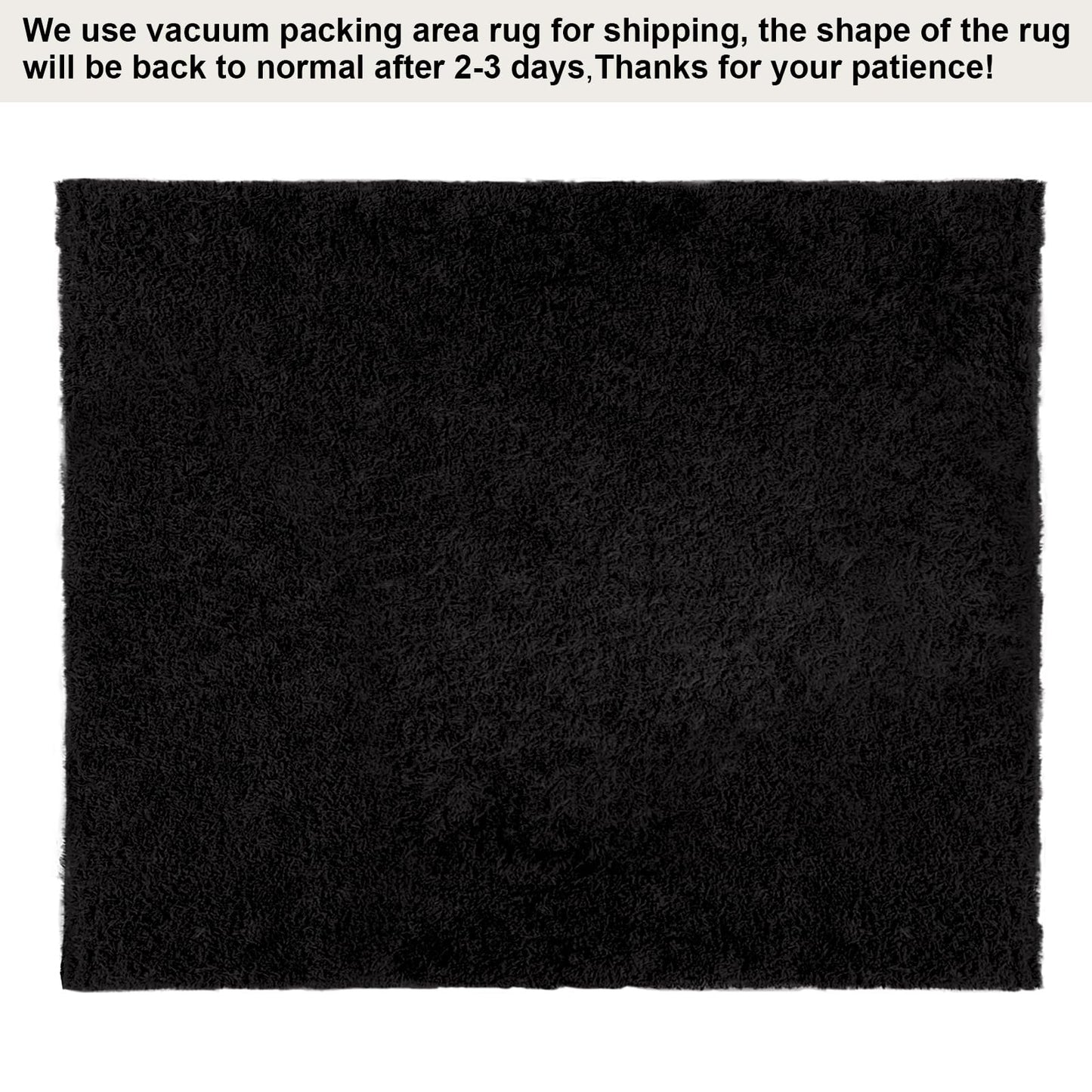 HOMBYS Fluffy Area Rug 12x15 ft for Living Room, Large Soft Shaggy Faux Fur Carpet for Bedroom, Non-Skid Plush Fuzzy Rug for Kids Playroom Home Decor, Black