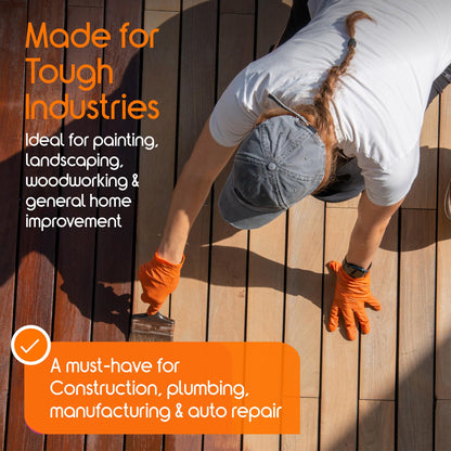 Inspire Heavy Duty Orange Nitrile Gloves | ULTRA 8 Mil Diamond Textured Grip | Industrial Mechanic Disposable Cleaning Gloves Medium, 1000 Count