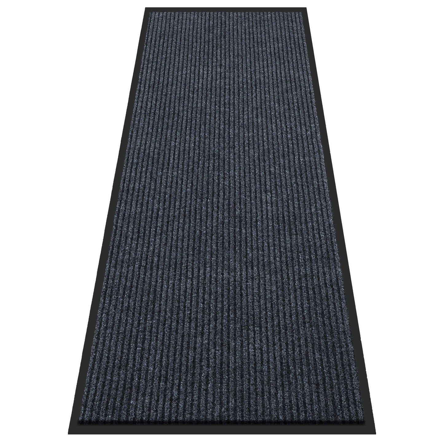 Large Indoor Outdoor Door Mat, 2' x 6' Heavy Duty Commercial Floor Mat Inside Outside Entrance, Rubber Border Doormats for Entryway, High Traffic Area, Waterproof, Low-Profile, Easy to Clean
