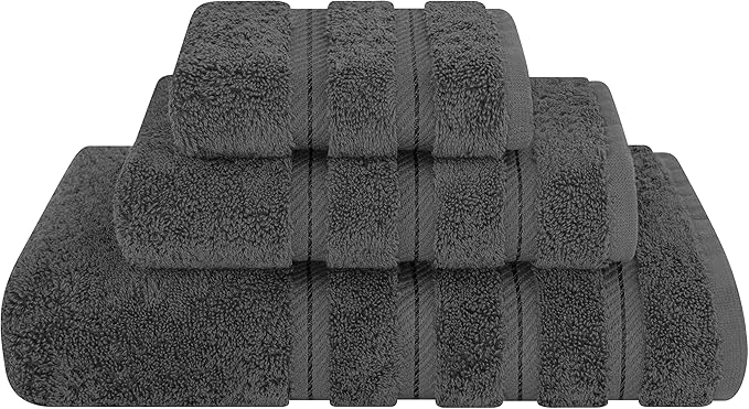 American Soft Linen Premium 3 Piece Towel Set, 1 Bath Towel 1 Hand Towel 1