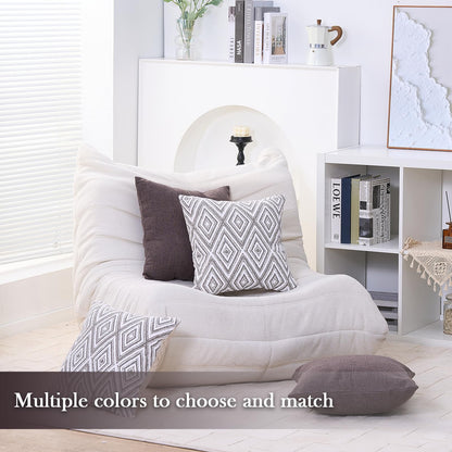 HPUK Decorative Throw Pillow Covers Set of 4 Square Couch Pillows Linen Cushion Cover for Couch Sofa Living Room, 18"x18" inches, Blue