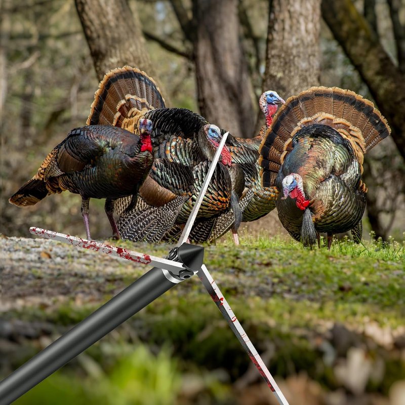 Turkey Hunting Broadheads - 6 Pack 100/125 Grain Stainless Steel | 3 Fixed Blade Archery Tips for Compound & Recurve Bow